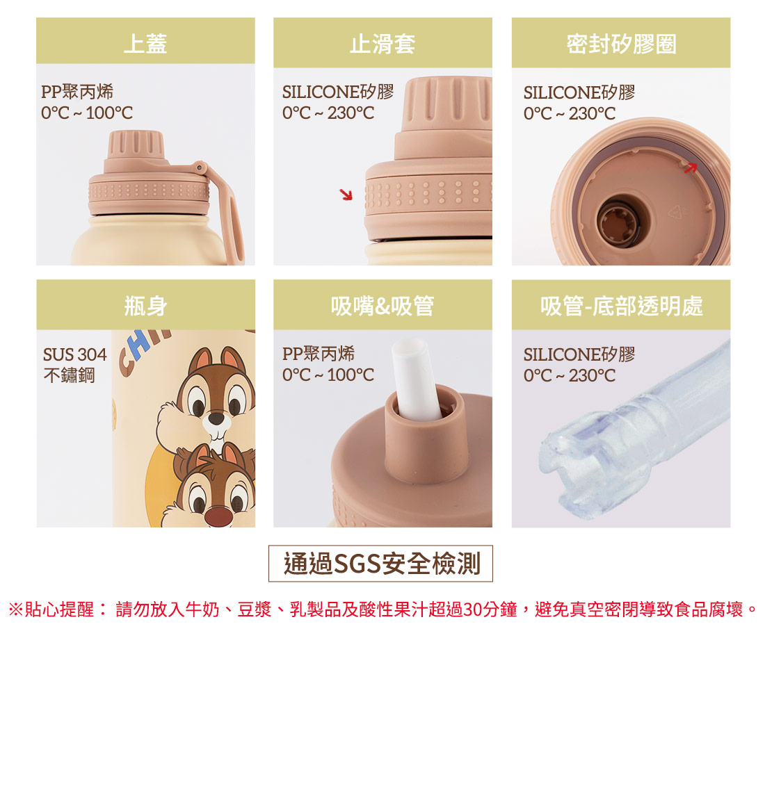 HOUSUXI奇奇蒂蒂大容量保冷保溫瓶雙蓋組1200ml